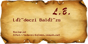 Lédeczi Balázs névjegykártya